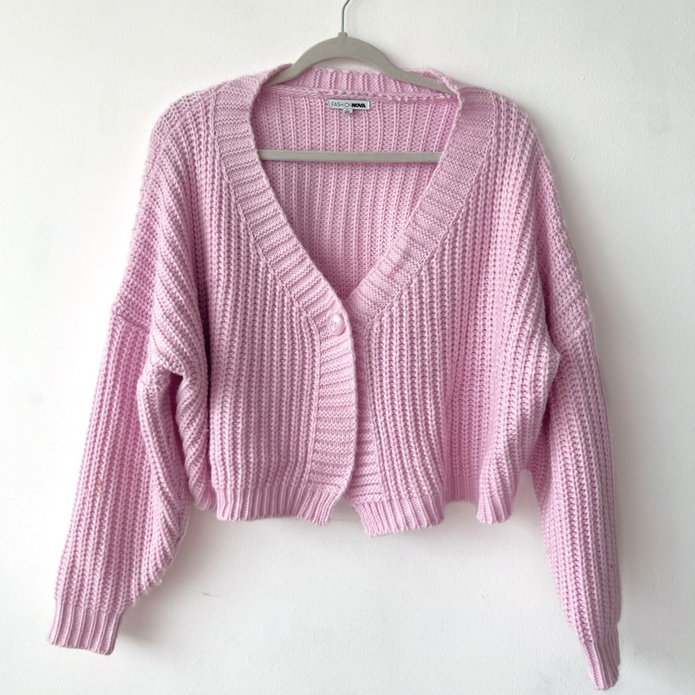 Baby Pink Cardigan Sweater